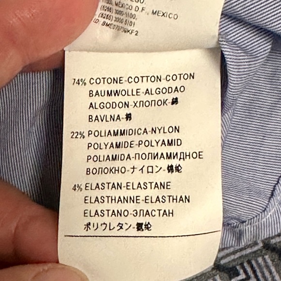 Vintage Y2K Pale Blue Pinstripe Blouse with Ruffle Accent Sz M - Picture 8 of 10